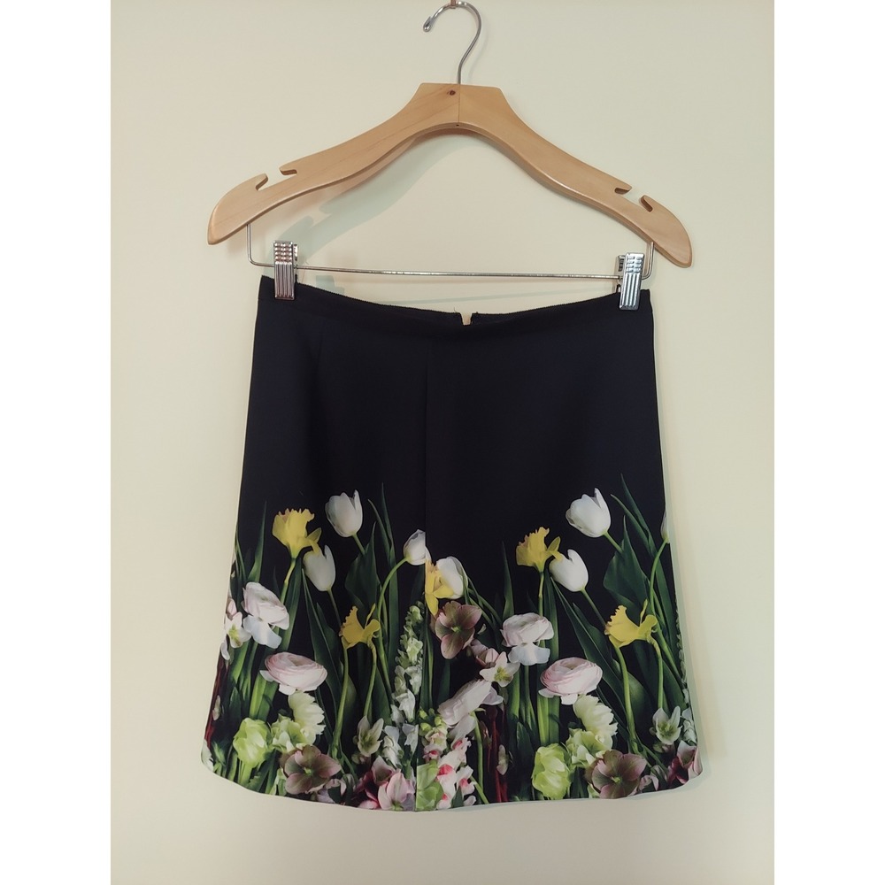 Victoria Beckham for Target Black Garden Party Print Regencycore Mini Skirt XS